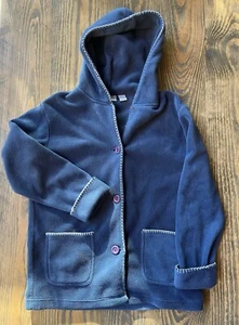 Polar Edge Women’s Button Up Hooded Fleece Blue Large - Picture 1 of 5