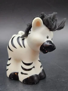 2005 Little People Touch N Feel Noah's Ark 3" ZEBRA w Yarn Hair Mane + Ladybug - Picture 1 of 9