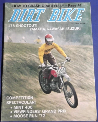 DIRT BIKE MAGAZINE-JULY 1972-SHOOTOUT 175'S-VIEWFINDERS GP-MINT 400-VINTAGE - Image 1 of 4