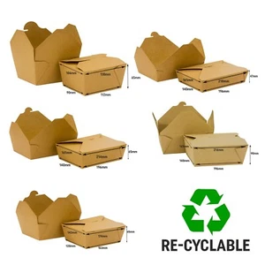 Fideos para llevar Kraft Food Box para llevar tapas plegables pasta de arroz biodegradables - Imagen 1 de 12