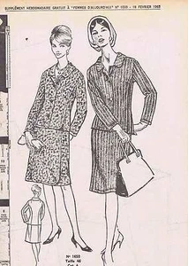 PATRON DE COUTURE "FEMMES d'AUJOURD'HUI " 1965 Tailleur de Printemps taille 46 - Picture 1 of 1