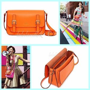 KATE SPADE ESSEX SCOUT ORANGE LEATHER CAMBRIDGE SMALL CROSSBODY MESSENGER BAG