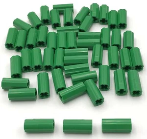 Lego 50 New Green Technic Axles Connector 2L 40Smooth with x Hole Pieces - Picture 1 of 1