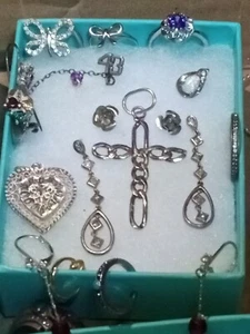 ❤️ Alfileres vintage, cadena, etc. Pendientes de plata 925 🎁 - Imagen 1 de 18