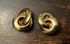 VINTAGE CHRISTIAN DIOR VINTAGE GOLD LARGE OVERSIZED CIRCLES CLIP EARRINGS SIGNED