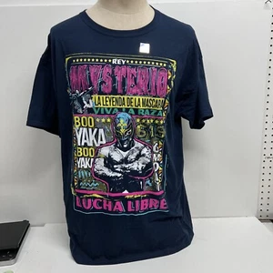 WWE Rey Mysterio “Lucha Libre” Navy Blue T-Shirt Men’s Sz XL WWF AEW WCW New - Picture 1 of 8