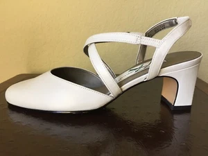 ROS HOMMERSON Leather SHOES Size: 8.5 WIDE (US) New SHIP FREE Slingback White - Picture 1 of 12