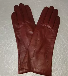 Villa Del Faono Guantes de Cuero Genuino Marrón Revestimiento de Cachemira 6 1/2 Italia - Imagen 1 de 10