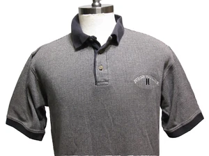 Vintage Gear for Sports Polo Shirt Black and White Houndstooth John Hopkins Sz M - Picture 1 of 16