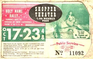 1948 MR PEABODY & THE MERMAID WILLIAM POWELL ANN BLYTH ST LOUIS WEEKLY BUS PASS - Picture 1 of 1