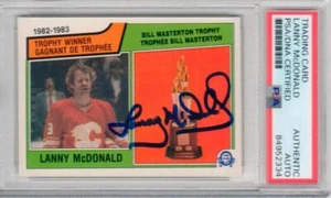 1983-84 O-Pee-Chee #208 Lanny McDonald Flames Masterson Trophy PSA/DNA auto - Picture 1 of 1