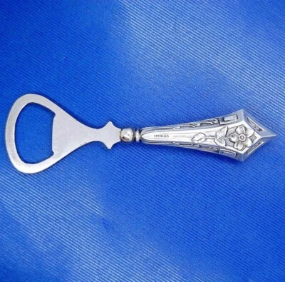 ANTIQUE STERLING SILVER STUNNING REPOUSSE BOTTLE OPENER  - Image 1 of 4