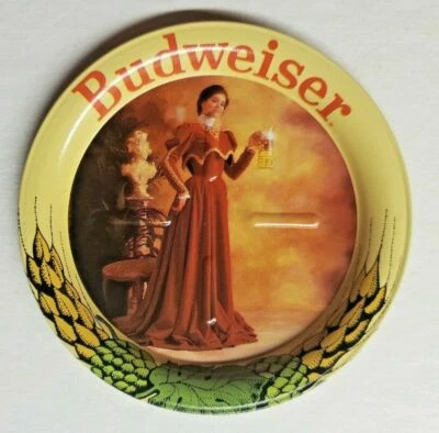 Vintage Budweiser Beer Anheuser Busch Lady in Red Metal Coasters 3.5" New U139 - Image 1 of 2