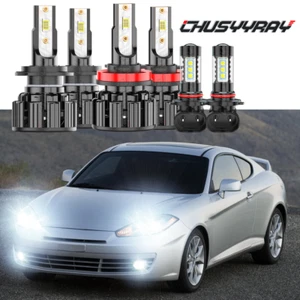 For 2007 2008 Hyundai Tiburon Combo LED Headlight High Low Beam+Fog Light Bulb - Bild 1 von 15