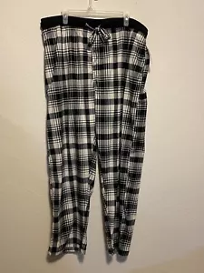 Men's Plaid Holiday Pajamas Soft Comfy Lounge Black & White PJ Open Trails A7 - Picture 1 of 7