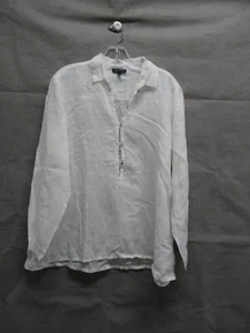 Eileen Fisher Shirt Damen Extra Small Weiß Top Irish Linen Fließend Damen Bluse - Bild 1 von 12