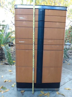 De Colección Art Deco American Cabinet Company Multi-Cajón Negro/Bronce/Cromo Sin Fines de Lucro EDU Foto 1 de 4