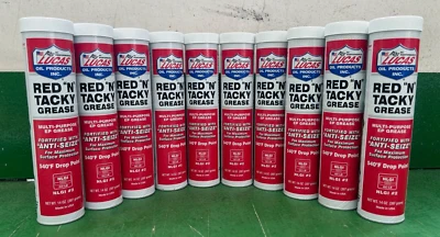 Lucas Oil Products 10005-10 Red 'N' Tacky Grease 10 Pk of 14 oz. Cartridges - Imagem 1 de 2
