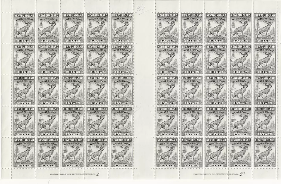 Newfoundland, Third Caribou Revenue Issue, Both panes MNH NFR 47 - Image 1 of 1