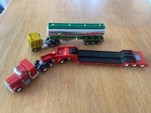 Vintage Siku 3418 Kenworth Air BP Tanker & 4016 Peterbilt Low Loader Diecast - Picture 1 of 22