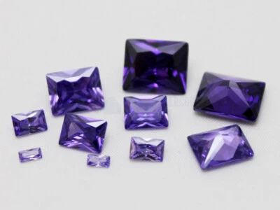 Tanzanite CZ Rectangle 2x4 4x6 6x8 8x10 10x12 mm Loose Cubic Zirconia Gemstone - Image 1 of 4