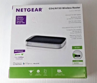 Netgear G54/N150 150 Mbps 4-Port 10/100 Wireless N Router WNR1000 uses app - Image 1 of 4