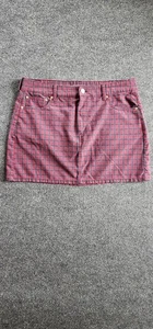 Minifalda para mujer American Eagle borgoña a cuadros tiro alto talla 16 - Imagen 1 de 14