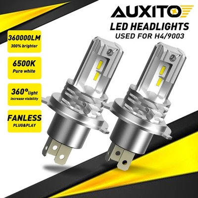 Auxito Wireless 9003 H4 LED Headlight 6500K Bulb Kit High Low Beam 100W White 2x - Image 1 of 4
