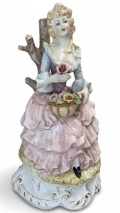 ✨ Seltene Vintage Capodimonte Rokoko Dame Figur - 21" groß, handbemalt, Exq. - Bild 1 von 9