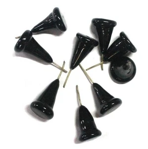 20 Glass Charms Black 15x20 mm - Picture 1 of 7