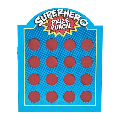 ORIENTAL TRADING 22 1/2" x 27 1/2" 16-Hole Superhero Prize Punch Cardboard Game