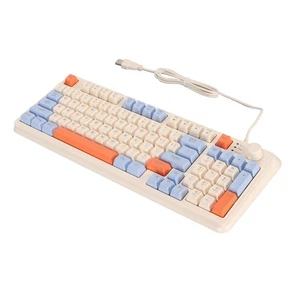 Gaming Keyboard Colored Backlit Wired 94 Keys Keyboard For Desktop Computer NEW - Afbeelding 1 van 12