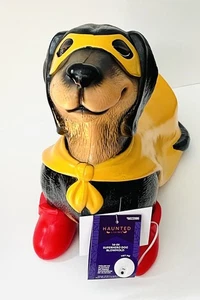 HAUNTED LIVING LIGHTED BLOWMOLD HALLOWEEN 14” LIGHTED DACHSHUND SUPERHERO DOG! - Picture 1 of 10
