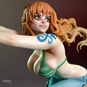 Figura Fan Art de Una Pieza Comisión de Prueba de Artista Gato Ladrón Nami, Navegador Pirata - Imagen 1 de 10