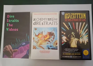 3 VHS Musicali Led Zeppelin - Dire Straits Live - Dire Straits The Videos - Picture 1 of 6