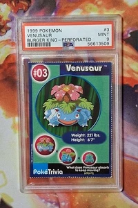 Pokemon Burger King 1999 traforato #3 Venusaur PSA 9 OTTIME CONDIZIONI - Foto 1 di 3