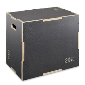 Scatola Plyo antiscivolo 3 in 1 per allenamento salto squat - 24"" x 20"" x 16"" - grigio - Foto 1 di 1