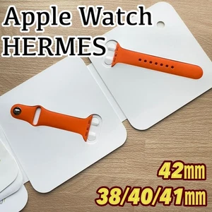 Hermès Orange Rubber Sports Band for Apple Watch 38mm 40mm 41mm 42mm Adjustable - Photo 1 sur 7