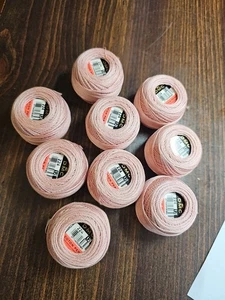 Lot of 9 DMC Perle (Pearl) 12 Cotton 10g Ball 120m Colour 224 LIGHT PINK Thread - Picture 1 of 4
