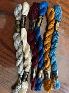 6 Skeins Vintage Dollfus Mieg Cotton Perle Embroidery Thread DMC Paris, France - Picture 1 of 7