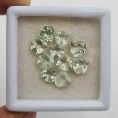 Натуральный зеленый берилл огранка сердце драгоценные камни россыпью лот 10 шт. 7 мм 8,35 карата - Изображение 1 из 3