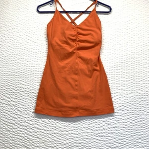 Lululemon Open Your Heart schillerndes Pop koralle orange Luon Tanktop Größe 6 - Bild 1 von 8