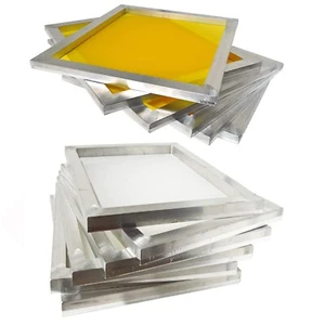 Verschiedene Größen Siebdruckrahmen Aluminium 6 Stück weiß oder gelb Netzgewebe - Bild 1 von 16