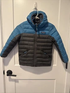Patagonia Kids Reversible Down Sweater Hoody Size XS (5-6) Blue/grey - Picture 1 of 5