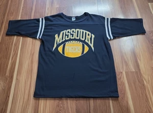 Vintage 80s Missouri Tigers Artex Shirt Medium Mizzou Football NCAA Black Gold - Picture 1 of 9
