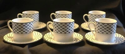 JUEGO DE 6 TAZAS Y PLATILLOS ESPRESSO TIFFANY GOTHAM Foto 1 de 4