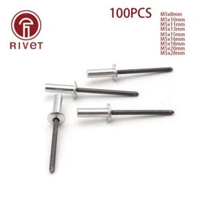 Rivets Remaches Aluminum Steel Closed End Blind Round Dome Head Fasteners m5×100 - Picture 1 of 7
