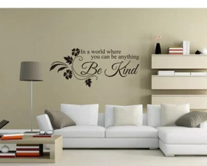 16” Medium In a World Where Be Kind Wall Stickers Vinyl Decal Quote Home Decor - Picture 1 of 1