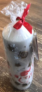 Forget Me Not American Greetings Santa Ice Skating Pillar Candle 3-3/8” - Picture 1 of 7