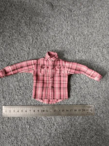 1:6th Male soldier Clothes Trendy Pink Checked Shirt for 12'' Man Figure - Picture 1 of 3